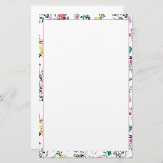 Lichtflorales Muster Briefpapier (Vorne/Hinten)