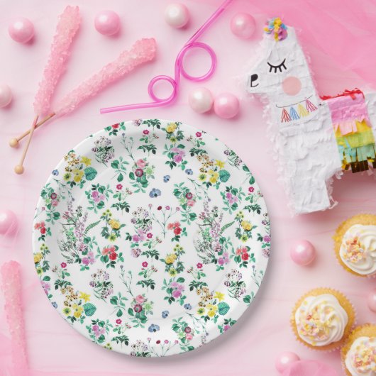 Lichtflorales Muster Pappteller (Party)