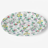 Lichtflorales Muster Pappteller (Schrägansicht)