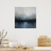 Lichtflüster: Blüten im Nebel Poster (Küche)