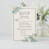 Lichtformale florale Ansprechkarte RSVP Karte (Stehend Vorderseite)