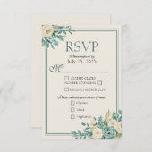 Lichtformale florale Ansprechkarte RSVP Karte (Vorne/Hinten)