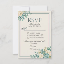 Lichtformale florale Ansprechkarte RSVP Karte