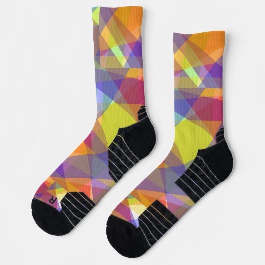 Lichtgeometrisch - athletische Socken (Links)