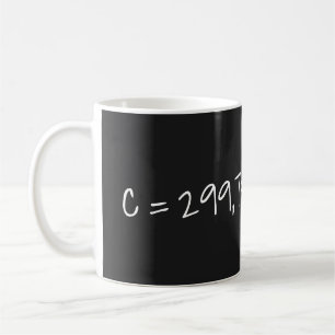 Lichtgeschwindigkeit "c=299792458 m/s" Mathematik Kaffeetasse