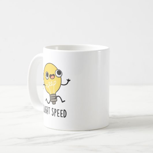 Lichtgeschwindigkeit Funny Running Bulb Puff Kaffeetasse (Vorderseite Links)