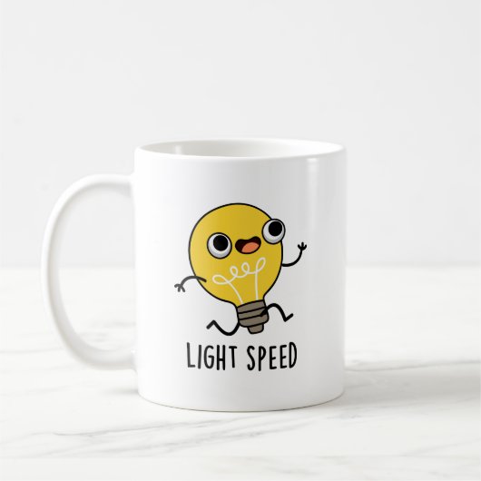 Lichtgeschwindigkeit Funny Running Bulb Puff Kaffeetasse (Links)