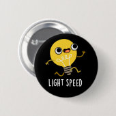 Lichtgeschwindigkeit Funny Running Bulb Pun Dark B Button (Vorne & Hinten)
