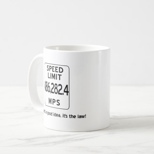 Lichtgeschwindigkeit Tasse (Vorderseite Links)