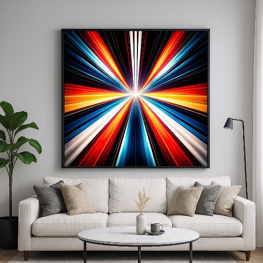 Lichtgeschwindigkeits-Streifen-Kunst Poster