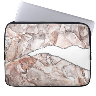 LICHTGOLDMARMOR AGATE SILVER GLITZER GLAM LAPTOPSCHUTZHÜLLE