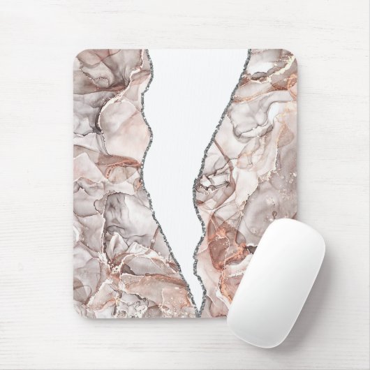 LICHTGOLDMARMOR AGATE SILVER GLITZER GLAM MOUSEPAD (Mit Mouse)