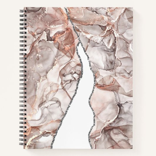 LICHTGOLDMARMOR AGATE SILVER GLITZER GLAM NOTIZBLOCK (Vorderseite)