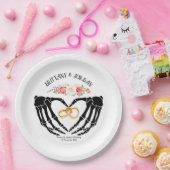 Lichtgotische Skeletthandschuhe Pappteller (Party)