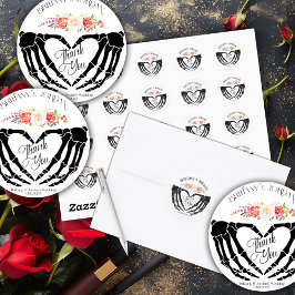 Lichtgotische Skeletthandschuhe Runder Aufkleber