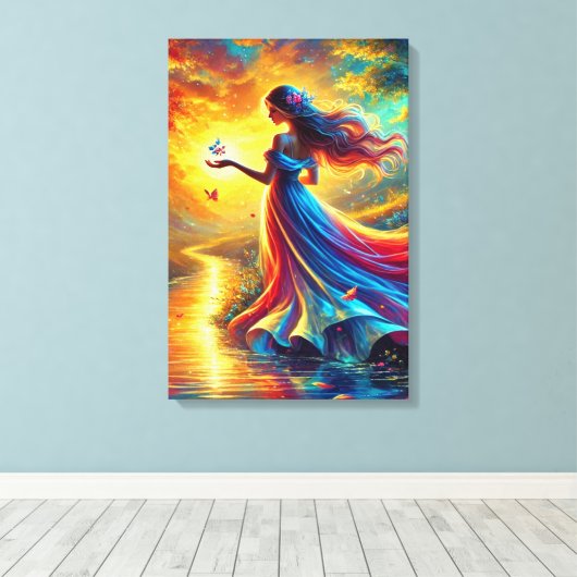 Lichtgöttin - Fantasy Ched Canvas Print Leinwanddruck (Insitu (Holzboden))