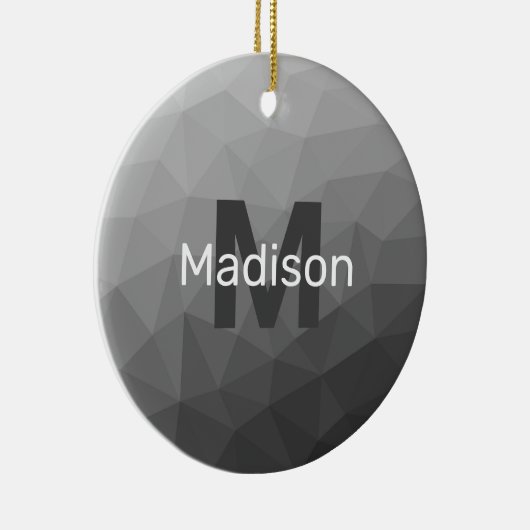 Lichtgrau geometrische Maschenöffnung Monogramm Keramik Ornament (Rechts)