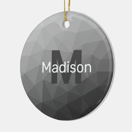 Lichtgrau geometrische Maschenöffnung Monogramm Keramik Ornament (Links)