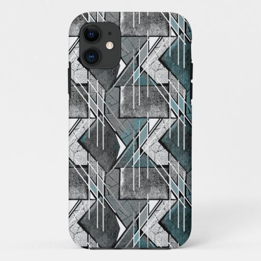 Lichtgrau geometrischer Druck. Case-Mate iPhone Hülle (Rückseite)
