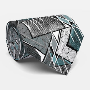 Lichtgrau geometrischer Druck Krawatte