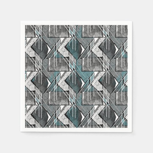 Lichtgrau geometrischer Druck. Serviette (Vorderseite)