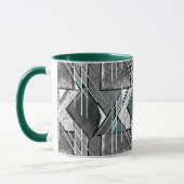 Lichtgrau geometrischer Druck. Tasse (Links)