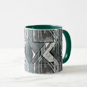 Lichtgrau geometrischer Druck. Tasse (VorderseiteRechts)