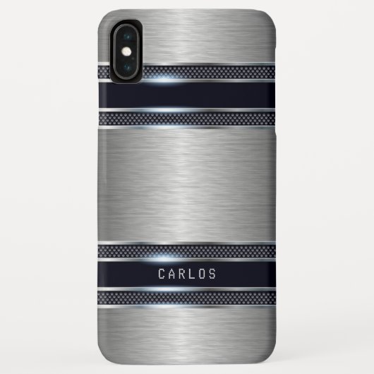 Lichtgrau geometrischer metallischer Hintergrund Case-Mate iPhone Hülle (Rückseite)