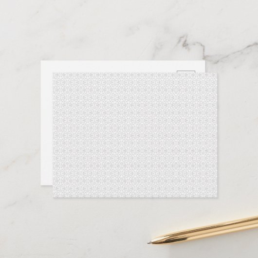 Lichtgrau geometrisches Fliesenmuster Postkarte (Vorderseite/Rückseite Beispiel)
