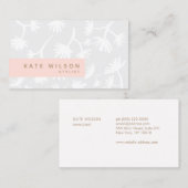 Lichtgrau Peach floral Muster Designer Visitenkarte (Vorne/Hinten)