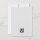 Lichtgraue Hochzeitsdetails QR-Code-Umschließungsk Einladung (Rückseite)