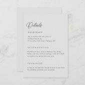 Lichtgraue Hochzeitsdetails QR-Code-Umschließungsk Einladung (Vorne/Hinten)