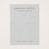 Lichtgraue Leinensichtkarte mit Ohrring (Vorderseite)