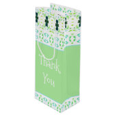 Lichtgrün mit Hübsch Gemustert Geschenktüte Für Weinflaschen (Vorderseite Schrägansicht)