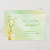 Lichtgrüner Baum Hochzeit RSVP (Vorne/Hinten)