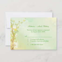 Lichtgrüner Baum Hochzeit RSVP