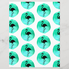 Lichtgrünes Flamingo Muster Scrapbook Paper