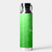 Lichtgrünes geometrisches Mesh Muster Monogramm Trinkflasche (Vorne)