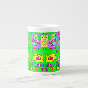 Lichtgrünes Kunstdesign auf einer Tasse der China