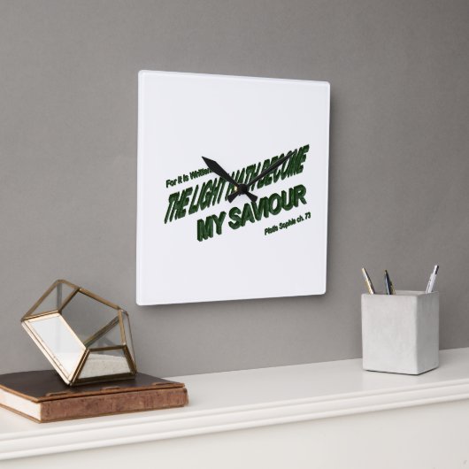 Lichthahn wird mein Retter - Grün Quadratische Wanduhr (Büro)