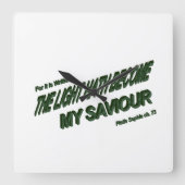 Lichthahn wird mein Retter - Grün Quadratische Wanduhr (Vorderseite)