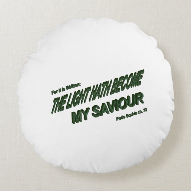 Lichthahn wird mein Retter - Grün Rundes Kissen (Vorderseite)