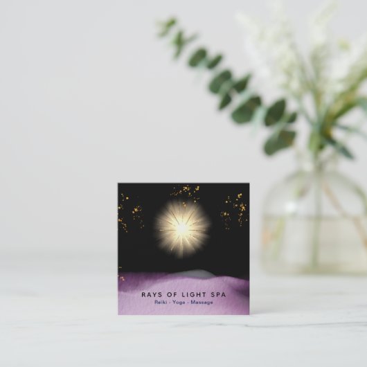 *~* Lichtheilstrahler Universale Energiestars Quadratische Visitenkarte (Stehend Vorderseite)