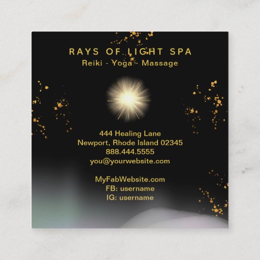 *~* Lichtheilungswellen Regenbogenenergiestars Quadratische Visitenkarte (Rückseite)