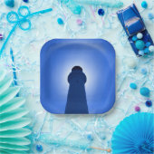 Lichthouseffekt - Blau Pappteller (Party)