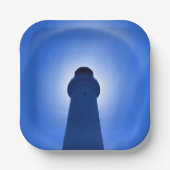 Lichthouseffekt - Blau Pappteller (Vorderseite)