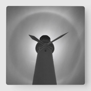 Lichthouseffekt - Schwarzweiß Quadratische Wanduhr