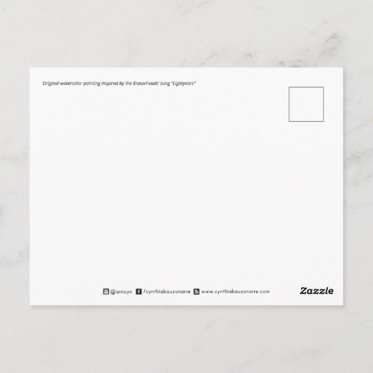 "Lichtjahre" - inspiriert durch den "Eraserheads S Postkarte (Rückseite)