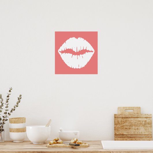 Lichtkorallen und weiße Lippen Poster (Küche)