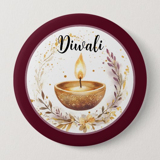Lichtkreis: Ein Diwali-Segen Button (Vorderseite)